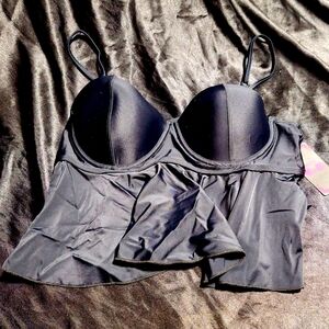 New Black Shekini Bathing Suit Top~Tankini Top~Bikini~XXL